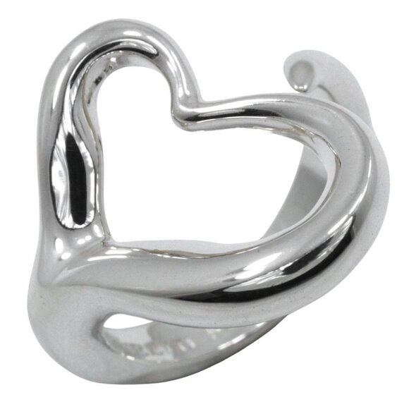 TIFFANY&Co. Open heart Ring Elsa Peretti Silver925 #5.4(US Size) heart 5.6... - Picture 1 of 6